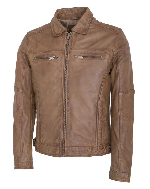 Veste en Cuir Lothaire camel vintage
