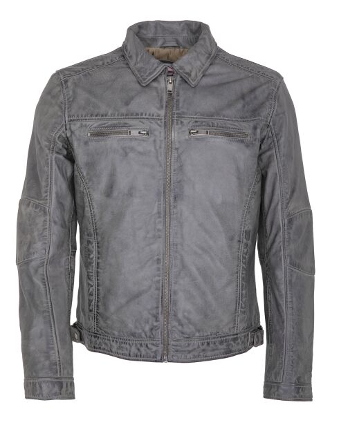 Veste en Cuir Lothaire gris vieillis