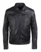 Veste en Cuir Louckas noire