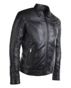 Veste en Cuir Louckas noire