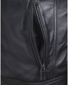 Veste en Cuir Louckas noire