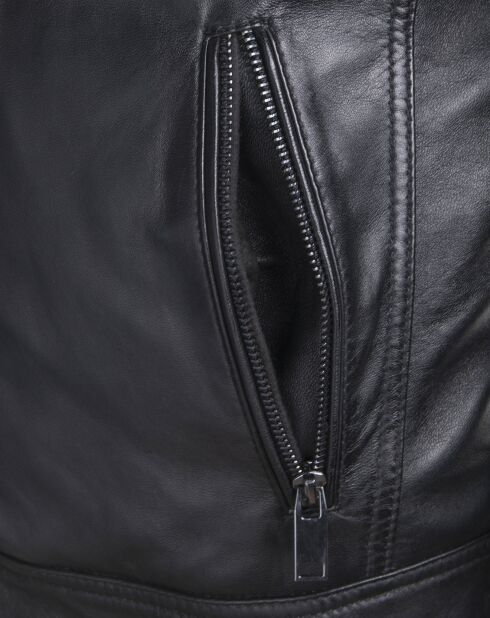 Veste en Cuir Louckas noire