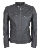 Veste en Cuir Luban noire