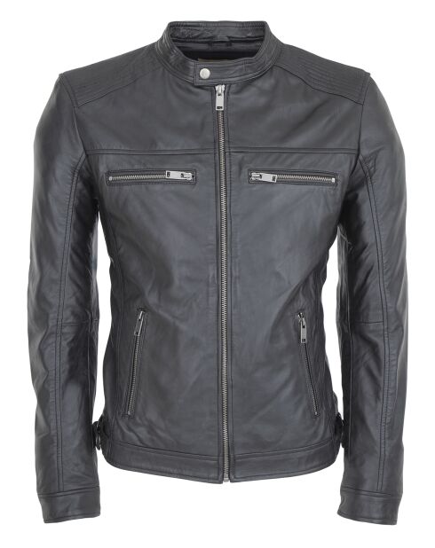 Veste en Cuir Luban noire