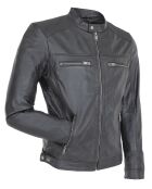 Veste en Cuir Luban noire
