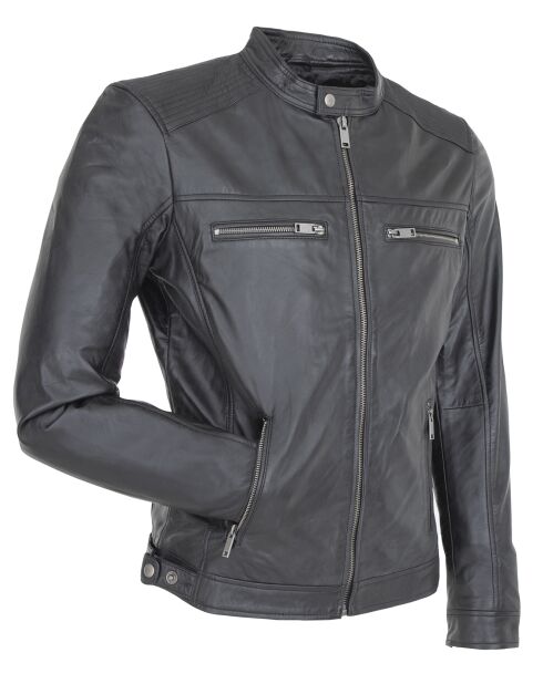 Veste en Cuir Luban noire
