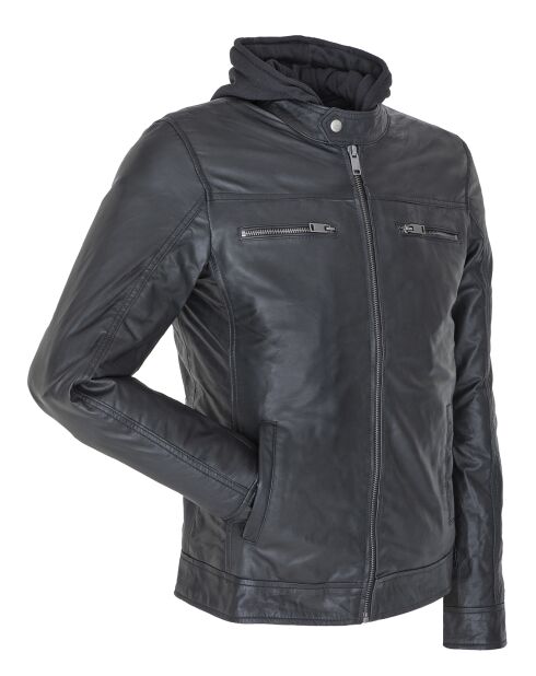 Veste en Cuir Ludovik noire