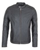 Veste en Cuir Ludwin noire
