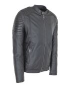 Veste en Cuir Ludwin noire