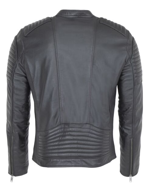 Veste en Cuir Ludwin noire