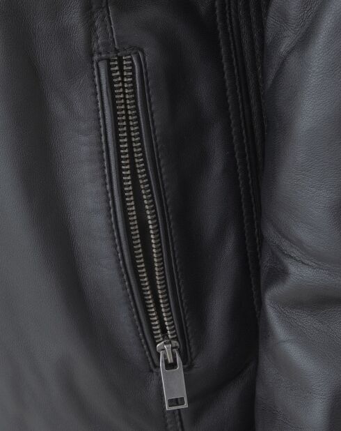 Ludwin zwarte leren jas