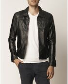 Veste en Cuir Lughan noire
