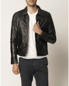 Veste en Cuir Lughan noire