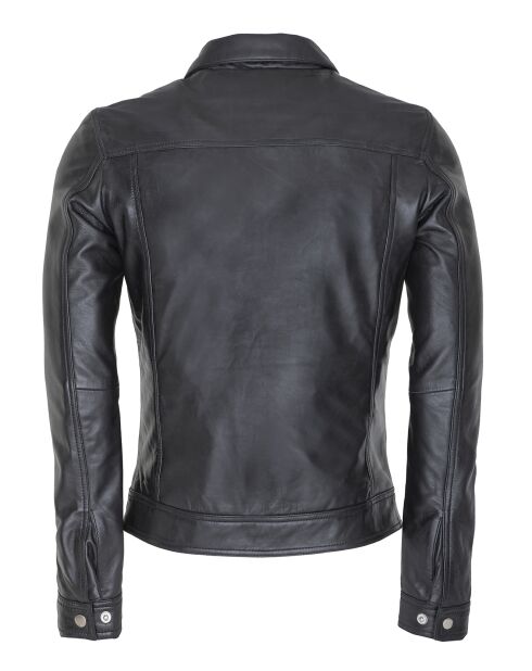 Veste en Cuir Lughan noire