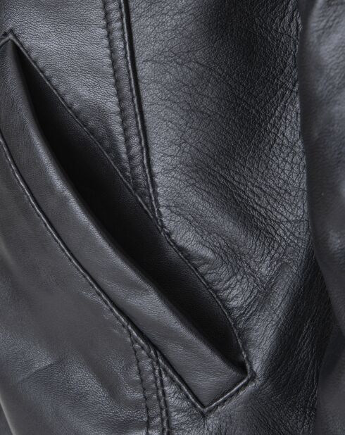 Veste en Cuir Lughan noire