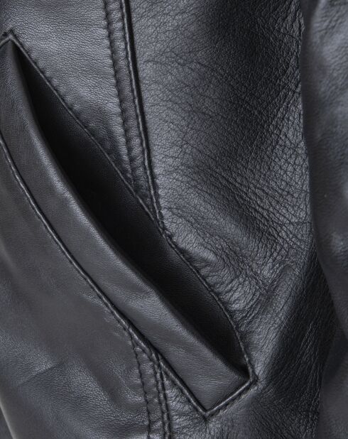 Veste en Cuir Lughan noire