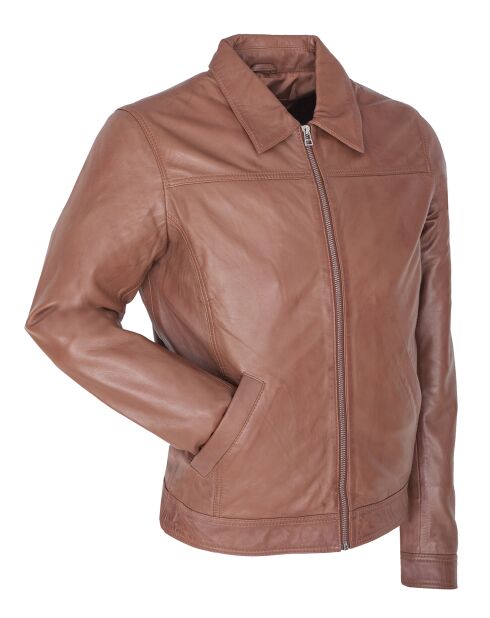 Camelkleurige leren jas Lughan