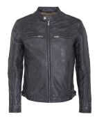 Schwarze Lederjacke Luis im Used-Look