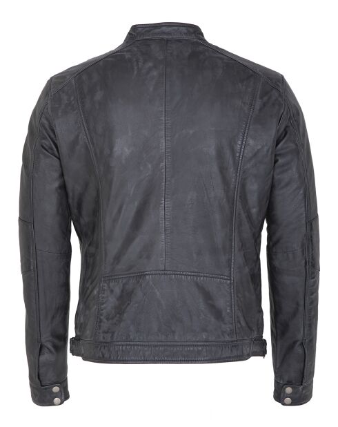Schwarze Lederjacke Luis im Used-Look
