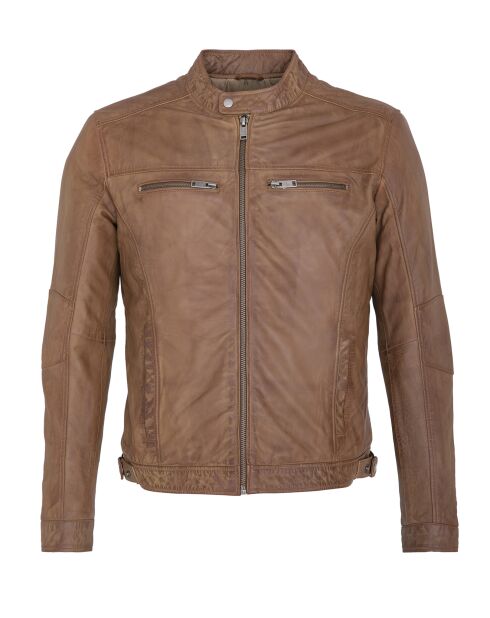 Veste en Cuir Luis camel vintage