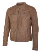 Veste en Cuir Luis camel vintage
