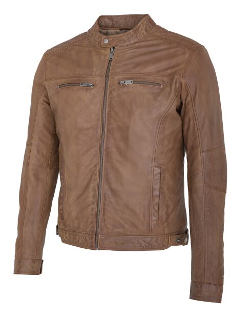 Veste en Cuir Luis camel vintage
