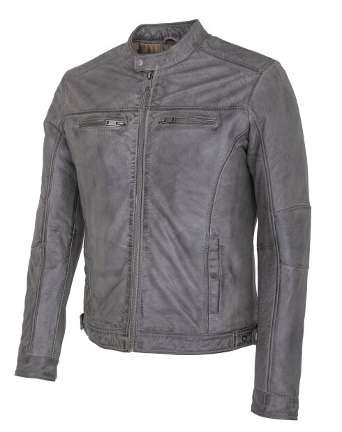 Veste en Cuir Luis gris vintage