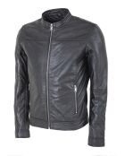 Veste en Cuir Lyandro noire