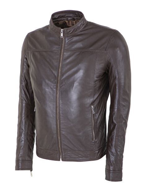 Veste en Cuir Lyandro marron