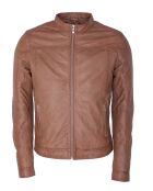 Veste en Cuir Lyandro camel