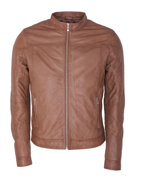 Veste en Cuir Lyandro camel