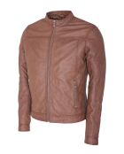 Veste en Cuir Lyandro camel