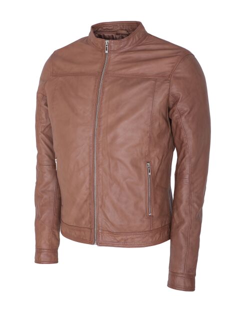 Veste en Cuir Lyandro camel