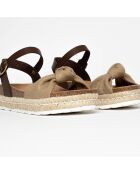 Sandales en Cuir & Textile Mabel beige