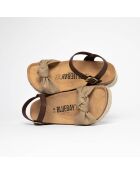 Sandales en Cuir & Textile Mabel beige