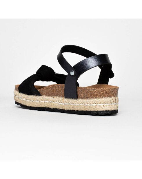 Sandales en Cuir & Textile Mabel noires