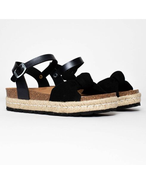 Sandales en Cuir & Textile Mabel noires