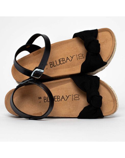 Sandales en Cuir & Textile Mabel noires