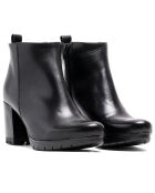 Bottines Scarlett en cuir krust noires - Talon 7 cm