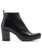 Bottines Scarlett en cuir krust noires - Talon 7 cm