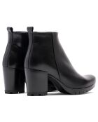 Bottines Scarlett en cuir krust noires - Talon 7 cm