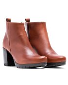 Bottines Scarlett en cuir krust brunes - Talon 7 cm