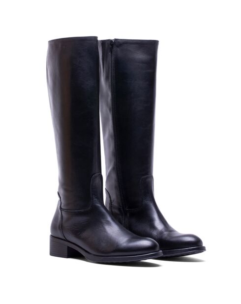 Stiefel Sia aus schwarzem Krust Leder