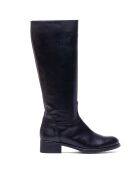 Stiefel Sia aus schwarzem Krust Leder