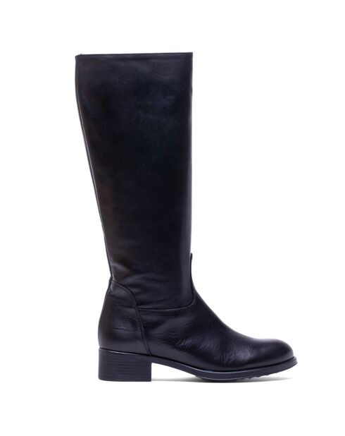 Stiefel Sia aus schwarzem Krust Leder