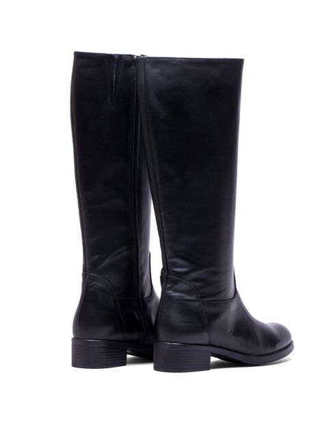 Stiefel Sia aus schwarzem Krust Leder