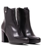 Bottines Inés en cuir napa noires - Talon 7 cm