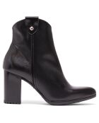 Bottines Inés en cuir napa noires - Talon 7 cm