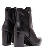 Bottines Inés en cuir napa noires - Talon 7 cm