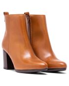 Bottines Tamara en cuir napa brun clair - Talon 7.5 cm